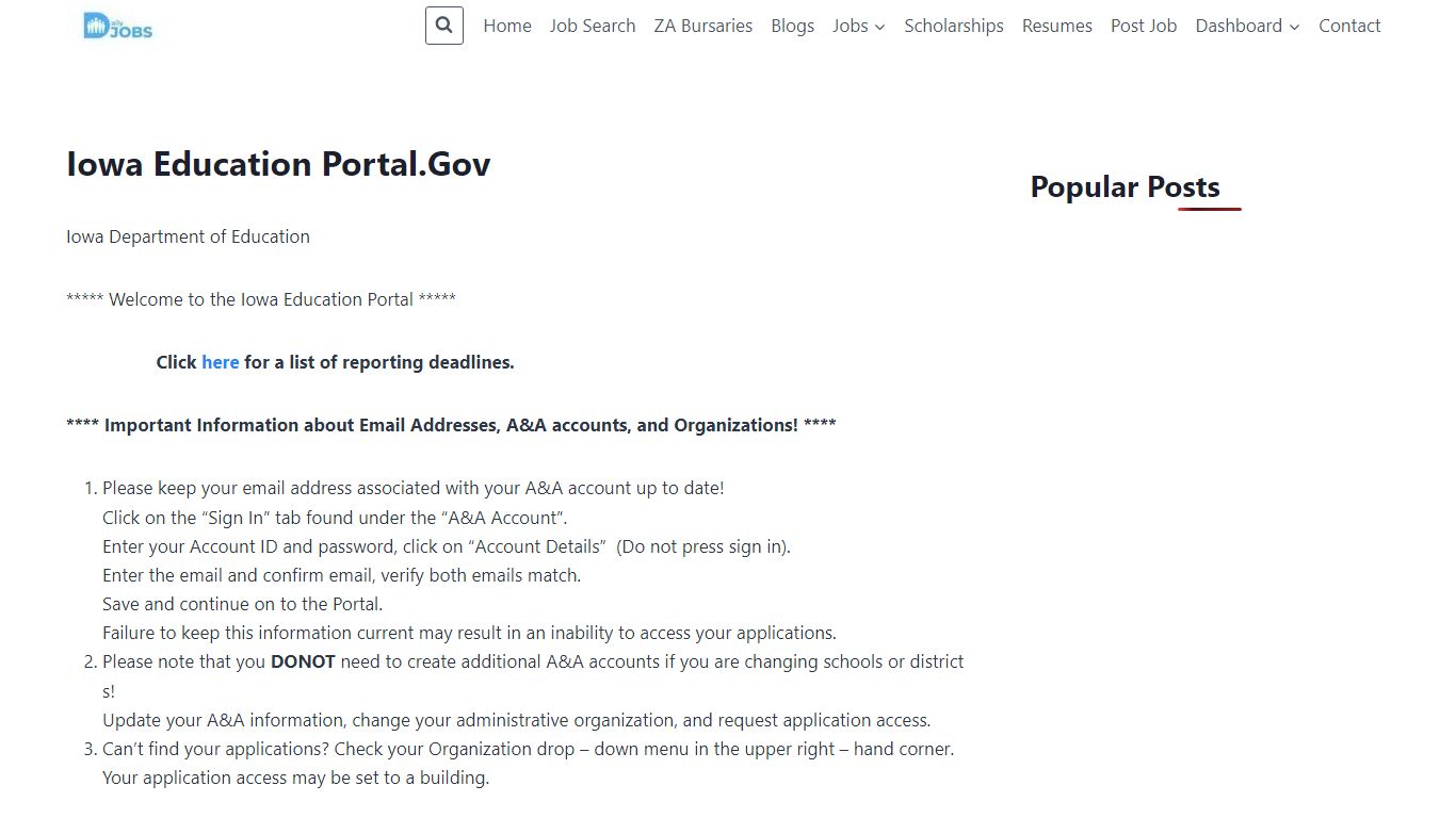 Iowa Education Portal.Gov | Dailyjobse